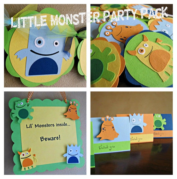 Little Monster Birthday Party Package Monster Party Package