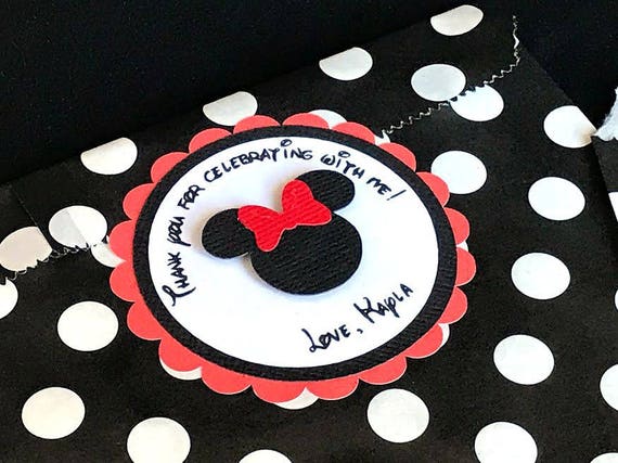 Minnie Mouse Favor Bags, Personalized Minnie Mouse Candy Bags, Minnie Mouse Birthday Party Favor Bag, Minnie Mouse Shower, Red, Set of 12 Il_570xn
