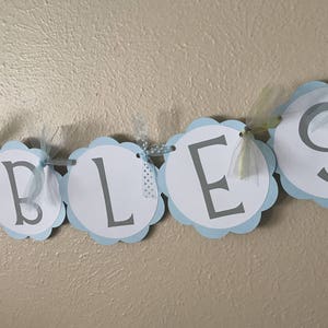 Baptism Banner, First Communion Decoration, Christening Party Banner, Religious Celebration, Cross Banner image 5