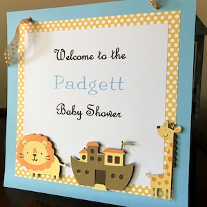 Noahs Ark Birthday Party Door Sign, Noah&#39;s Ark Baby Shower Welcome Sign