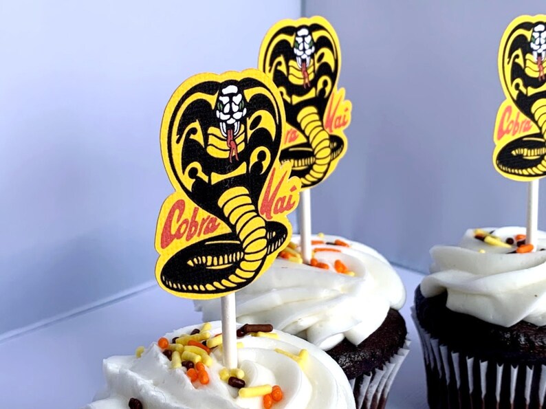 Cobra Kai Cupcake Toppers Karate Birthday Party Decoration Etsy
