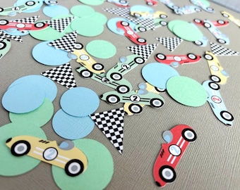 Retro Race Car Party Confetti, Two Fast Birthday Decoration, Vintage Fast One Confetti, Vintage Racing Shower Decor