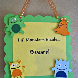 Monster Birthday Party Centerpiece, Little Monster Halloween 1st Birthday Decoration image 9