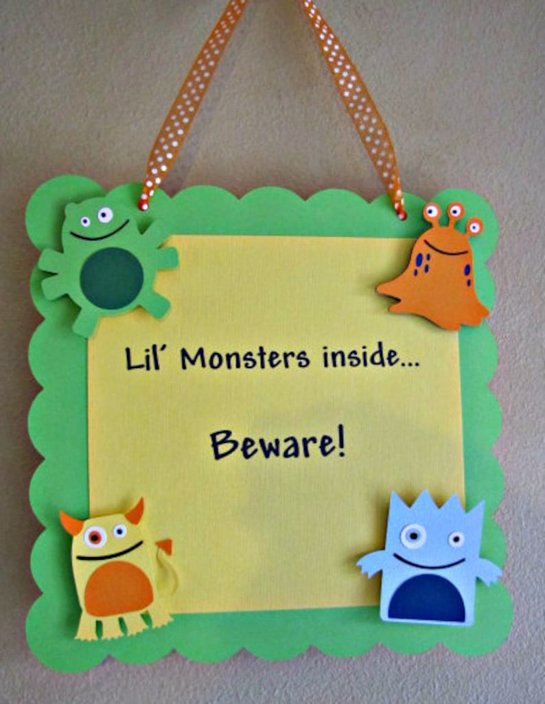 Monster Birthday Party Centerpiece, Little Monster Halloween 1st Birthday Decoration image 9