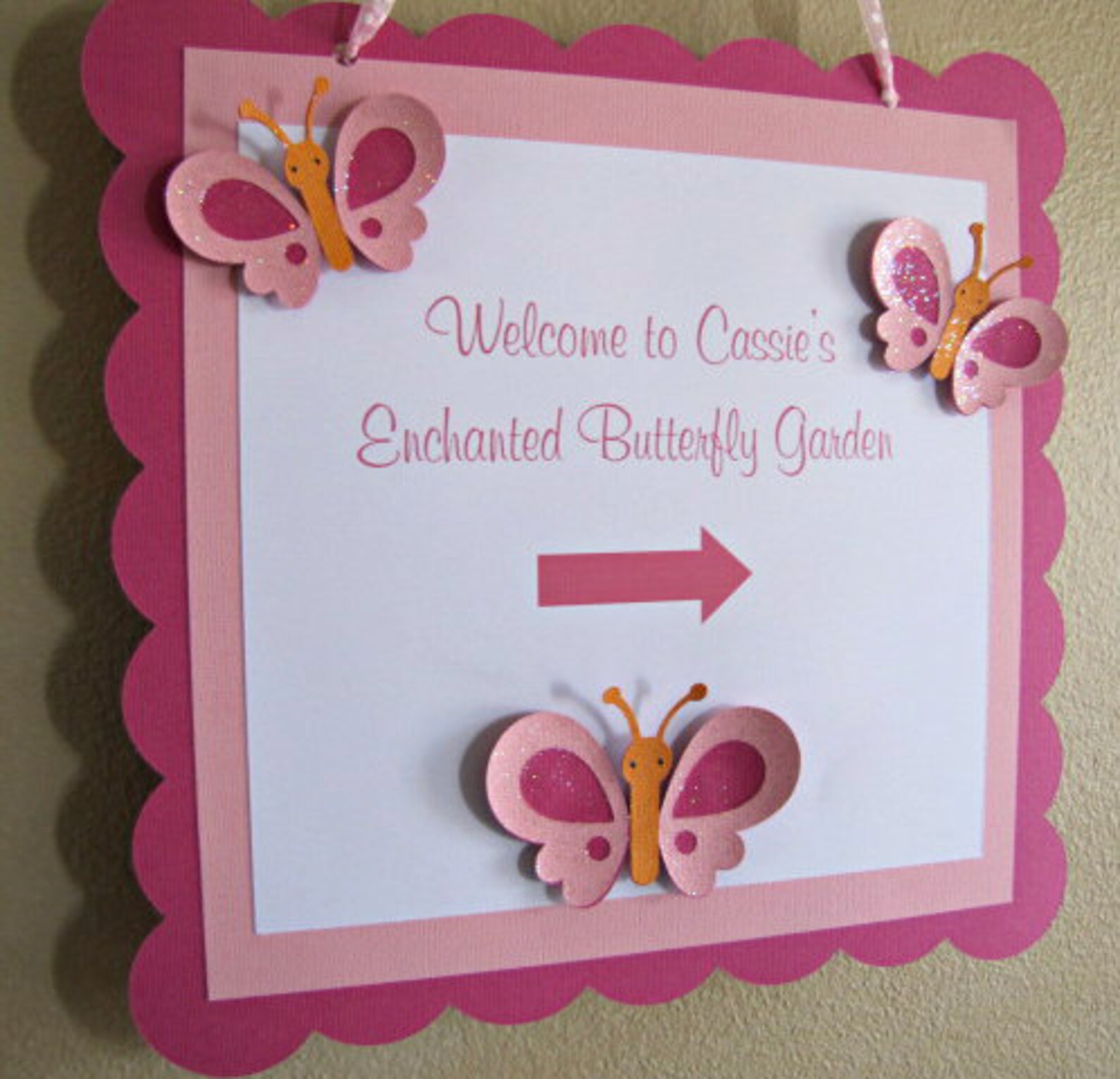 Butterfly Birthday Party Door Sign Baby Shower Welcome Sign - Etsy