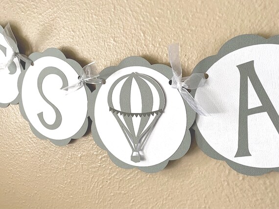 Hot Air Balloon Baby Shower Banner, Transportation Birthday Party Decoration, Oh The Places You'll Go Banner Il_570xn