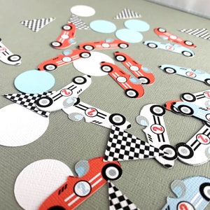 Confetti vintage raceauto, decoratie verjaardagsfeestje Two Fast, confetti Fast One, decoratie raceverjaardag