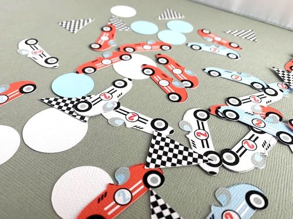 Vintage Race Car Confetti, Two Fast Birthday Party Decoration, Fast One Party Confetti, Racing Birthday Decor Il_570xn