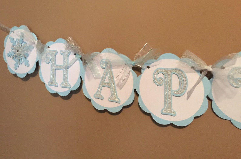 Snowflake Party Banner, Winter Onederland Birthday, Frozen Party Decoration image 4