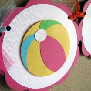 Beach Ball Party Banner, Beachball Birthday Decoration, Pool Party Banner image 4