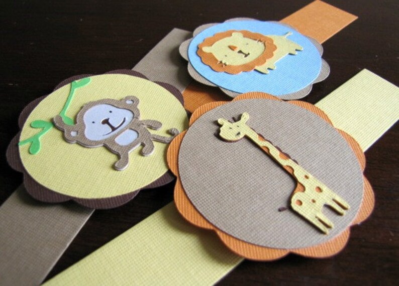 Safari Animal Napkin Rings Jungle Birthday Party Decoration Safari Baby Shower Set of 12