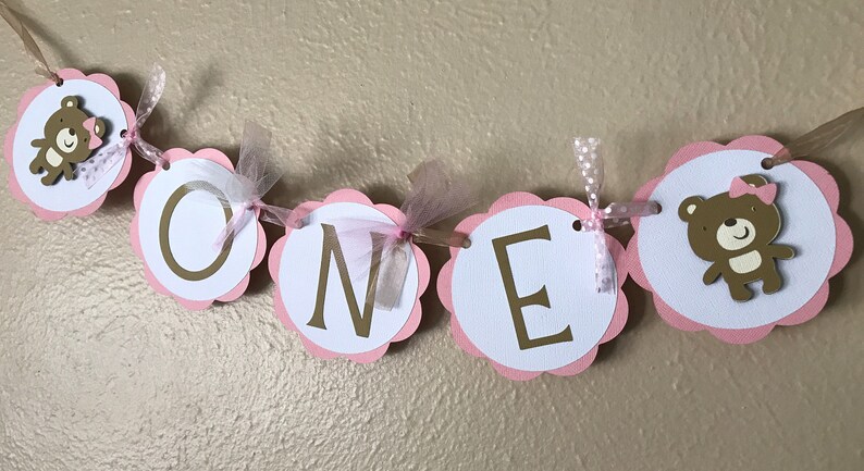 Teddy Bear Party Banner Pink Bear Birthday Party Decoration - Etsy