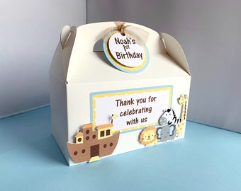 Noah's Ark Favor Boxes, Birthday Party Gift Box, Baptism Treat Box