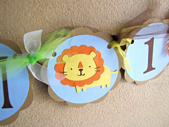 Safari Party High Chair Banner, Jungle Highchair Banner, Safari Animal 1st Birthday Banner Il_570xn