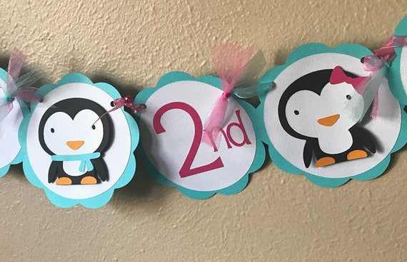 Penguin Party Banner Penguin Birthday Party Penguin Party