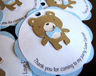 Teddy Bear Party Favor Tags, Beary 1st Birthday Thank You Tags, Baby Shower Thank You Gift