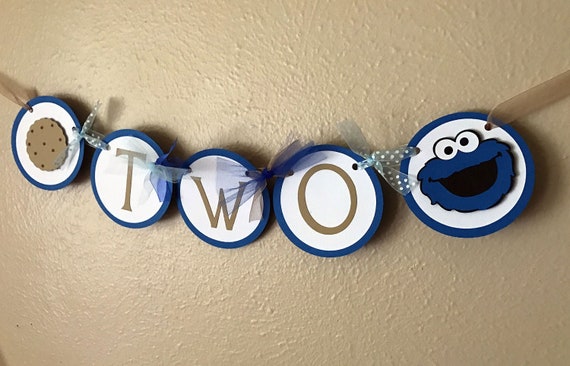 Cookie Monster High Chair Banner, Cookie Monster 1st Birthday Party Decoration Il_570xn