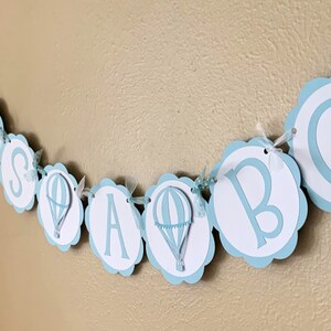 Hot Air Balloon Baby Shower Banner, Up Up and Away Birthday Party Decoration, Time Flies 1st Birthday image 5