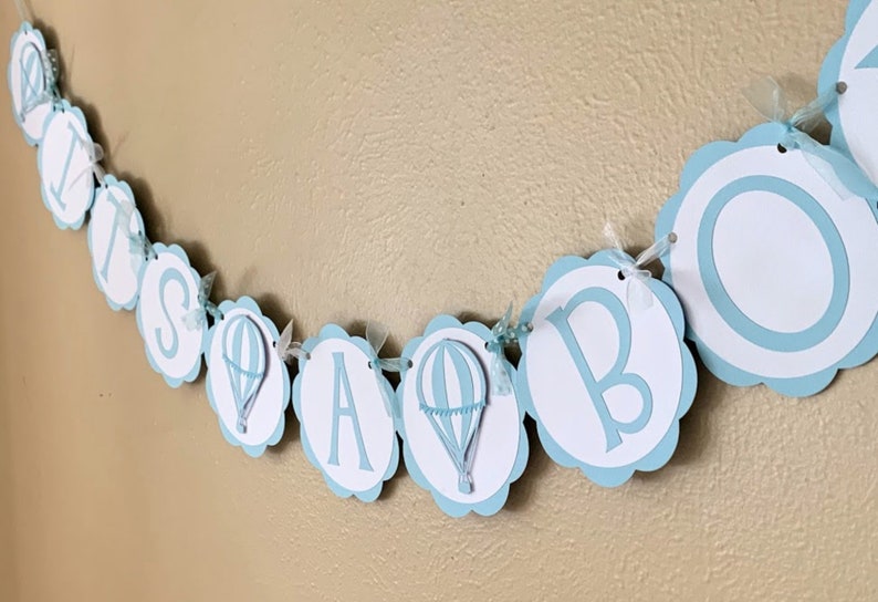 Hot Air Balloon Baby Shower Banner, Up Up and Away Birthday Party Decoration, Time Flies 1st Birthday image 5