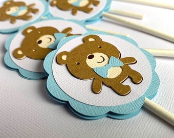 Teddy Bear Cupcake Toppers, Set of 12