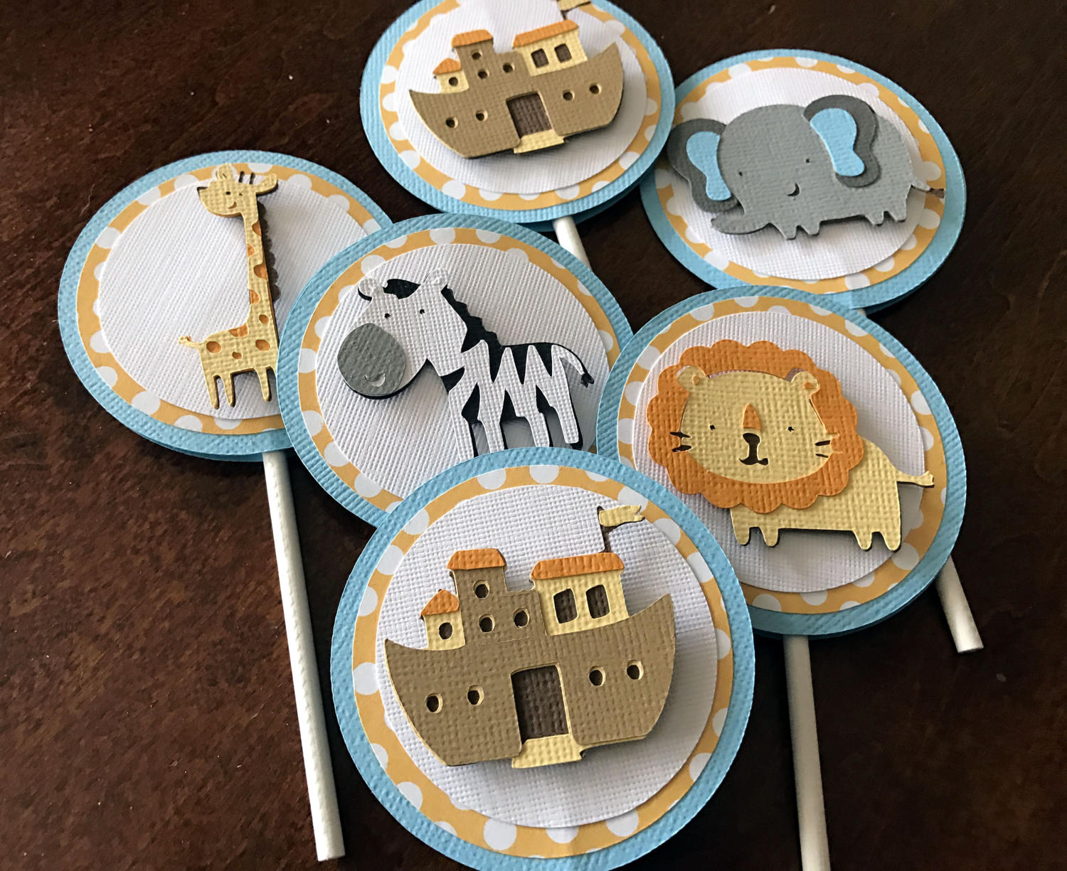 Noahs Ark Cupcake Toppers Noahs Ark Birthday Party Noahs Ark Etsy