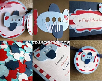 Airplane Birthday Party Package, Boy Baby Shower Decorations, Time Flies Party Supplies, Transporation Party