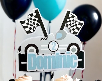 Two Fast Birthday Cake Topper,Race Car Party Decoration,Fast One Cake Topper,Personalized Vintage Race Car Topper