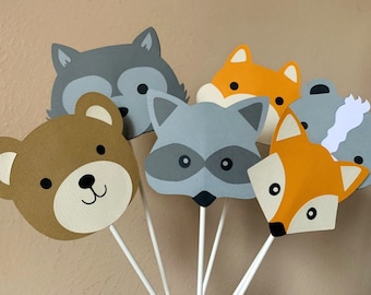 Woodland Animal Centerpiece, Forest Birthday Party Decorations