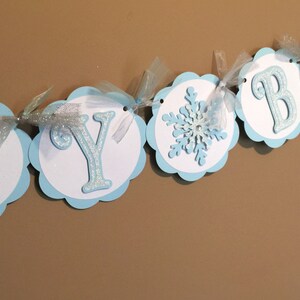 Snowflake Party Banner, Winter Onederland Birthday, Frozen Party Decoration image 2