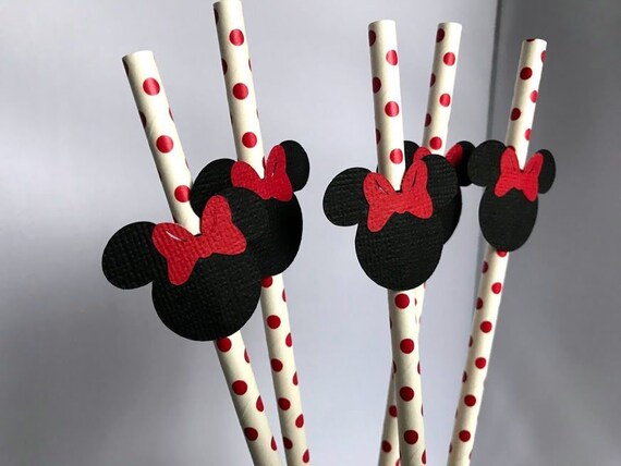 Minnie Mouse Party Straws, Minnie Mouse Birthday, Minnie Mouse Shower, Minnie Mouse Party Decoration, Minnie Mouse 1st Birthday, Set of 10 Il_570xn