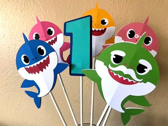 Baby Shark Party Centerpiece Baby Shark Birthday Party Shark Etsy