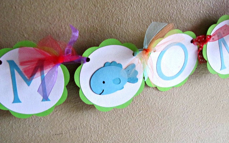 Under the Sea Birthday Party Banner, Sea Animal Baby Shower Decoration, Ocean Animal 1st Birthday image 8