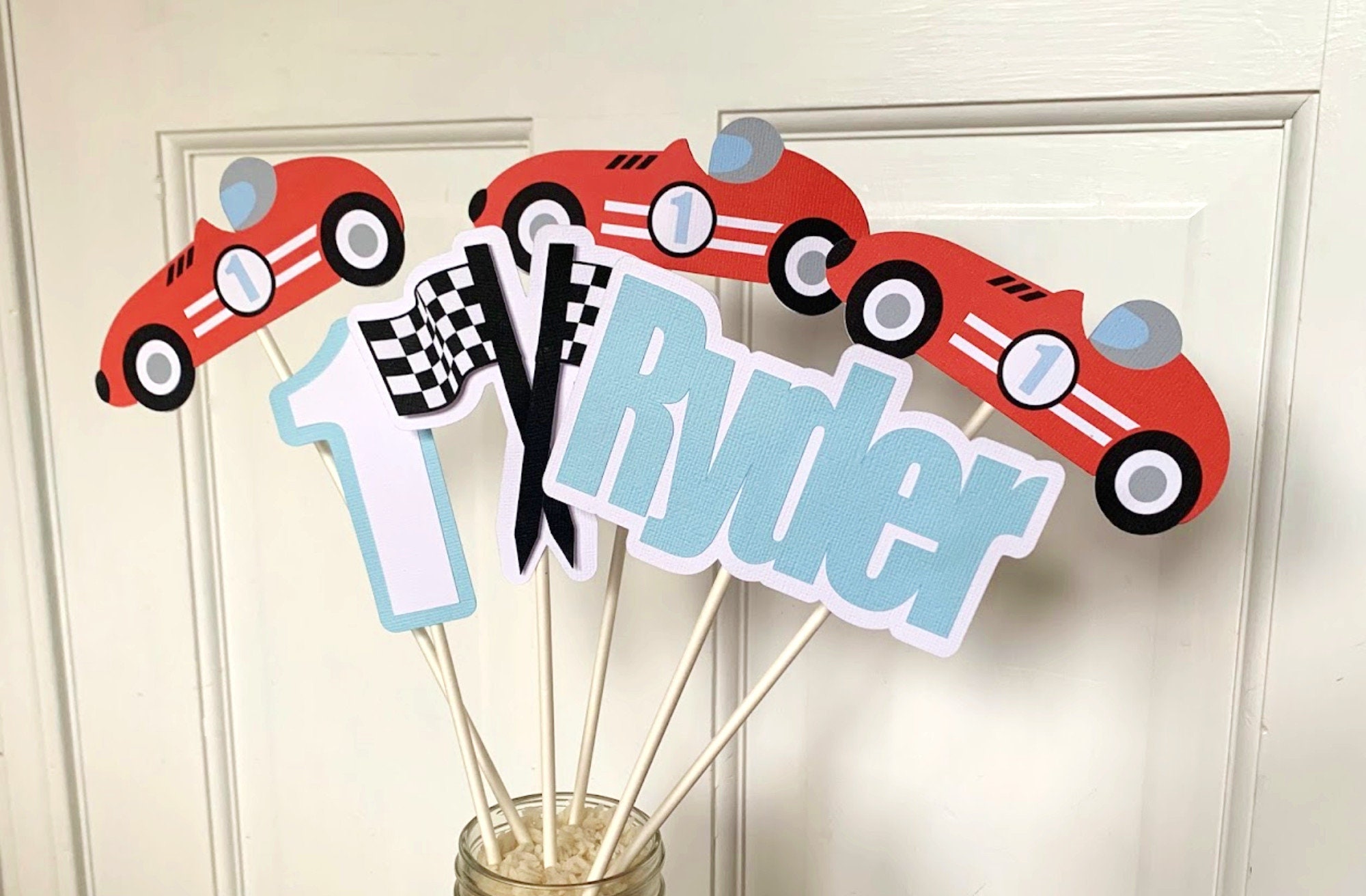 Striscione Per Seggiolone Compleanno - Decorazione A Tema Auto Da Corsa