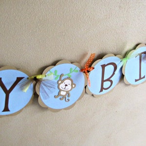 Jungle Animal Banner, Safari Birthday Party Decoration, Jungle Baby Shower Banner image 5