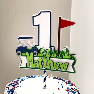 Golf Birthday Party Cake Topper, Hole In One First Birthday, Golf Par-Tee Cake Smash Topper