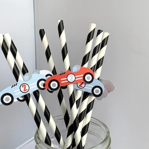 Race Car Party Banner, Two Fast Birthday Decoration, Vintage Racing Fast One Sign, Need Four Speed image 10