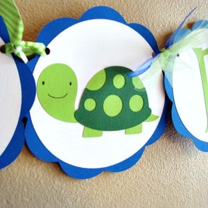 Turtle Party Banner, Boy Turtle Baby Shower Decoration, Green Reptile Birthday Sign