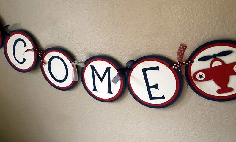 Airplane 1st Birthday Decoration Airplane Baby Shower Banner Vintage Biplane Baby Shower Decoration Airplane Party Banner