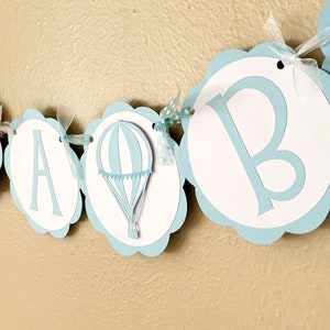Hot Air Balloon Baby Shower Banner, Up Up and Away Birthday Party Decoration, Time Flies 1st Birthday image 2