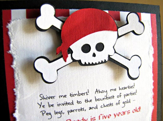 Pirate Party Invitations, Pirate Birthday Party Invitation, Pirate Invitation, Pirate 1st Birthday Invitations, Pirate Shower, Set of 12 Il_570xn