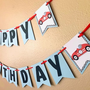 Race Car Party Banner, Two Fast Birthday Decoration, Vintage Racing Birthday Party Banner, Fast One Sign, Need Four Speed