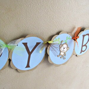 Jungle Animal Banner, Safari Birthday Party Decoration, Jungle Baby Shower Banner image 3