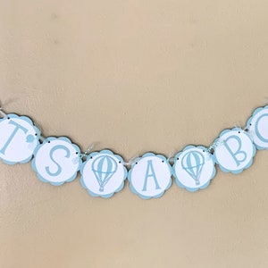 Hot Air Balloon Baby Shower Banner, Up Up and Away Birthday Party Decoration, Time Flies 1st Birthday image 3