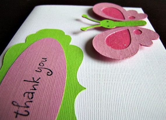 Butterfly Thank You Cards, Set of 10 Il_570xn
