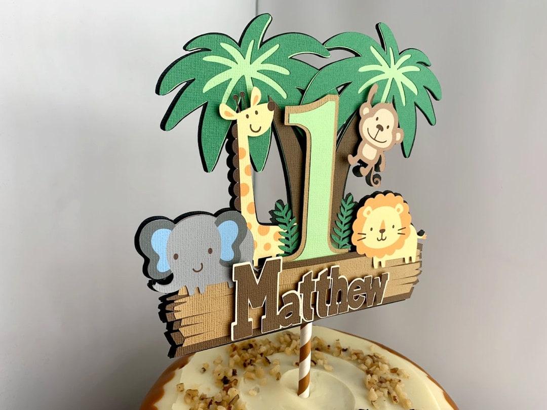 Safari Party Cake Topper, Jungle Wild One Birthday Decor - Etsy