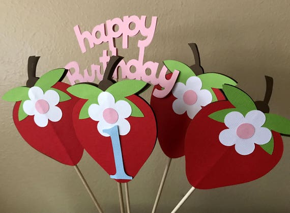 Strawberry Party Centerpiece, Strawberry Baby Shower, Berry Sweet Birthday Party Decoration Il_570xn