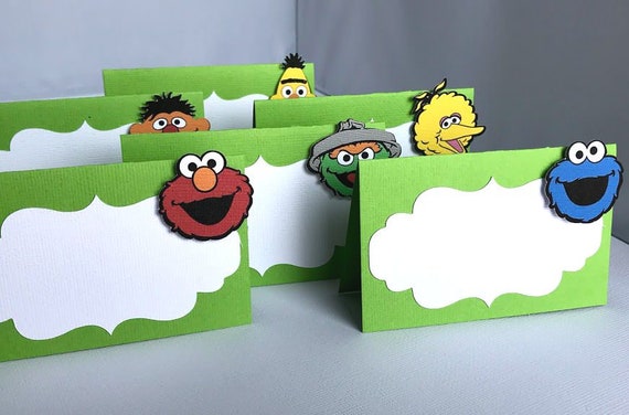 Sesame Street Party Place Cards, Sesame Street Food Tent Cards, Birthday Party Decoration, Sesame Street Party Decor, Food Labels, Set of 10 Il_570xn