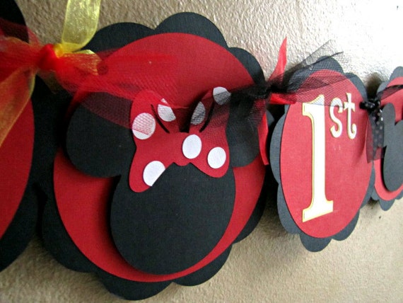 Mickey and Minnie Mouse Banner, Mickey and Minnie Birthday Party, Disney 1st Birthday Banner, Disney Party Decoration, Disney Baby Shower Il_570xn