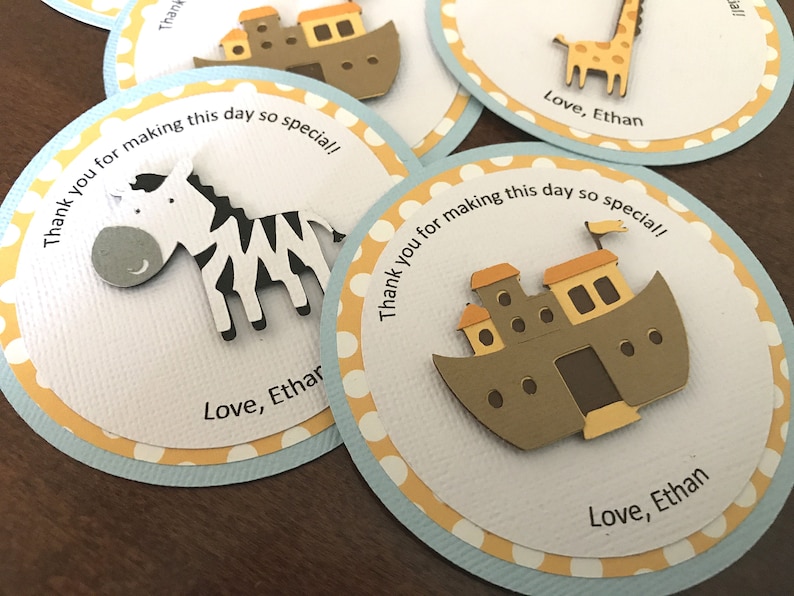 Noah's Ark Birthday Party Favor Tags Noahs Ark Baby | Etsy