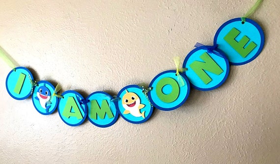 Baby Shark High Chair Banner, Shark 1st Birthday Party Decoration, Baby Shark Photo Shoot Prop Il_570xn